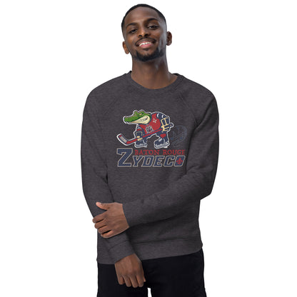 ZYDECO AL FULL LOGO / BADGE ON BACK - Unisex organic raglan sweatshirt