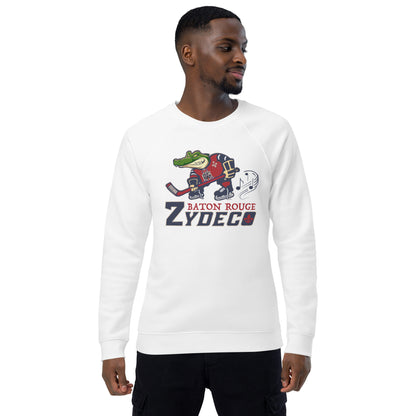 ZYDECO AL FULL LOGO / BADGE ON BACK - Unisex organic raglan sweatshirt