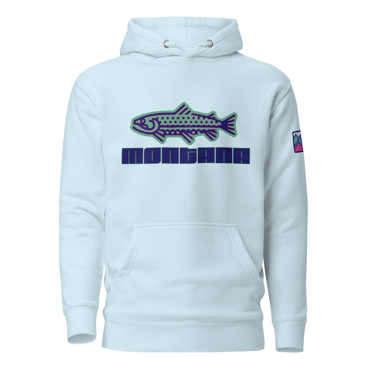 MONTANA TROUT LOGO V1 - BLUES AND GREENS - Unisex Hoodie
