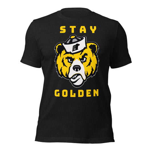 VINTAGE GOLDEN BEAR - STAY GOLDEN - GOLD FONT - BELLA+CANVAS - Unisex t-shirt
