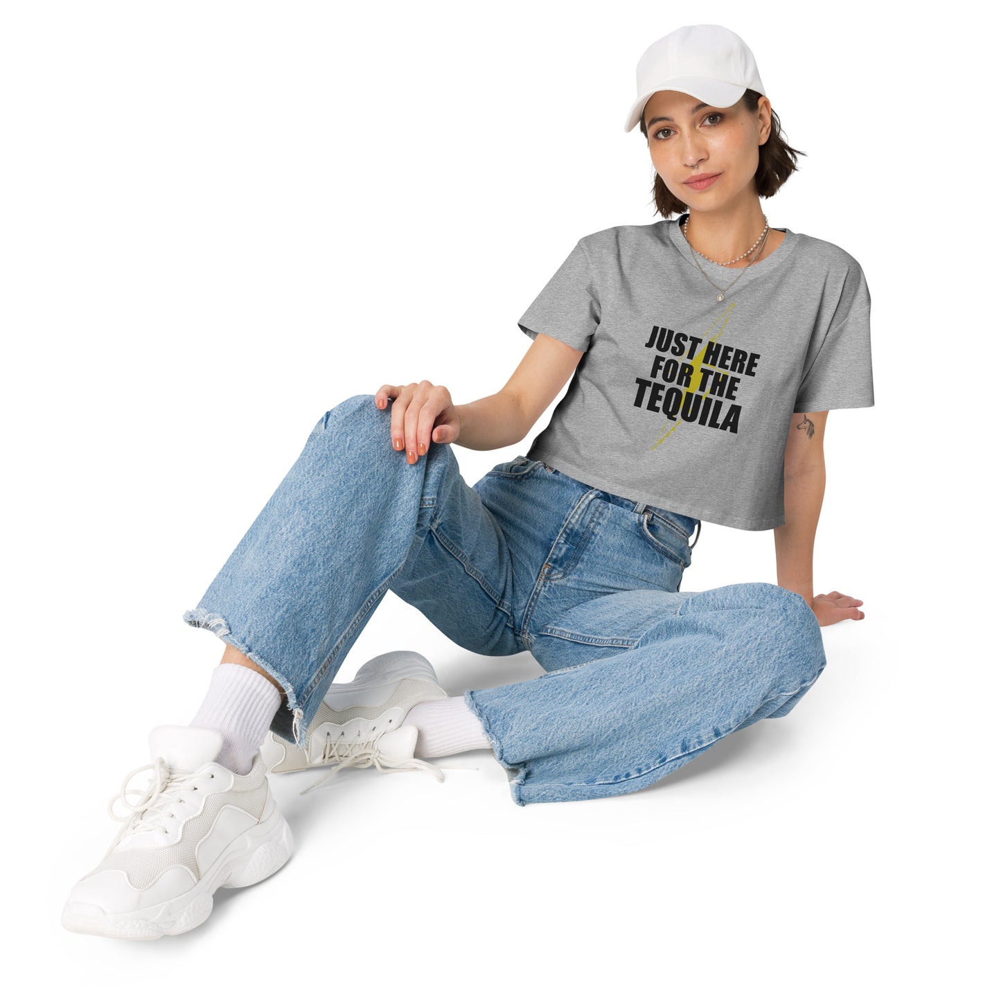 JUST HERE FOR THE TEQUILA / AND NONE OF YOUR BULLSHIT - Women’s crop top